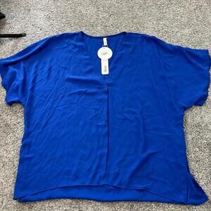 Glam Boutique Sheet Royal Blue Blouse size Medium NWT